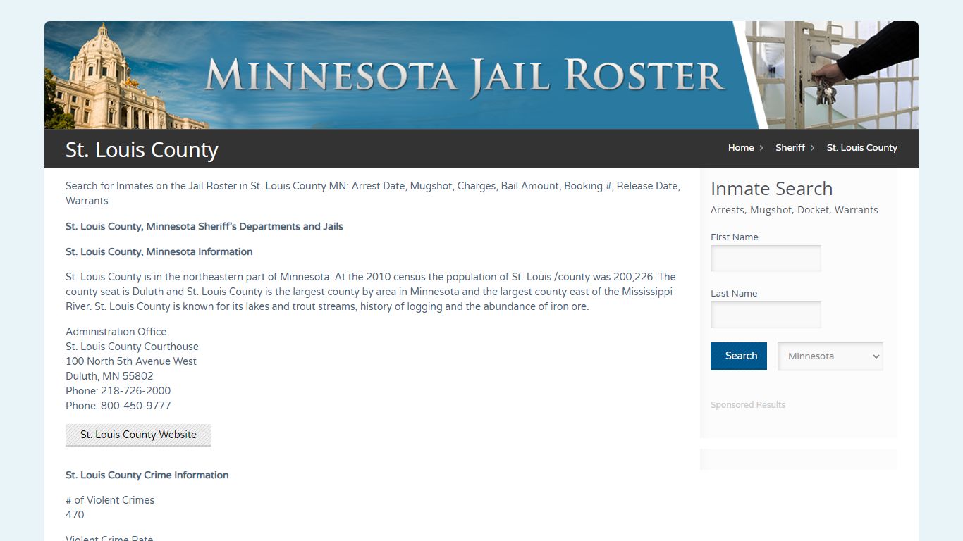 St. Louis County | Jail Roster Search